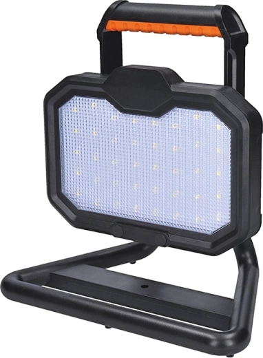 Foco LED portátil recargable Solight de 20 W y 2000 lm, naranja y negro
