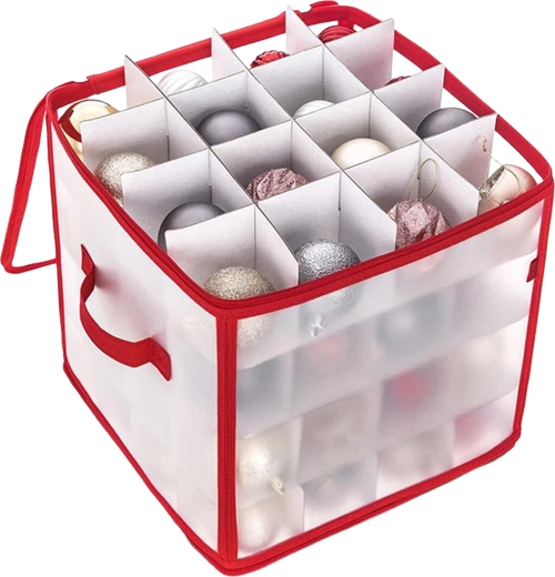 Organizador para adornos navideños con 64 compartimentos
