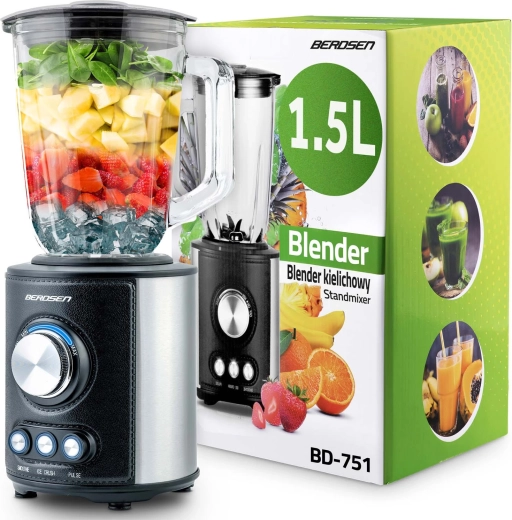 Batidora de vaso BERDSEN 1,5 l 800 W negra