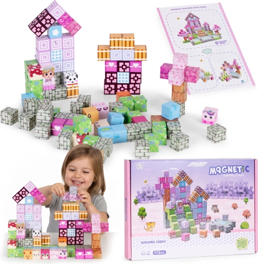 Juego de construcción magnético para niños de 113 piezas