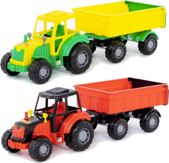 Tractor de plástico con remolque para niños