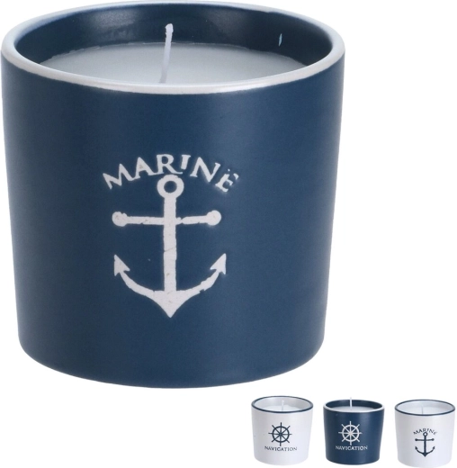 Vela decorativa SEA en recipiente de cerámica