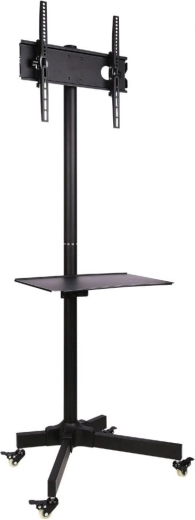 Soporte móvil para LCD/LED de 23-55 pulgadas con estante, negro