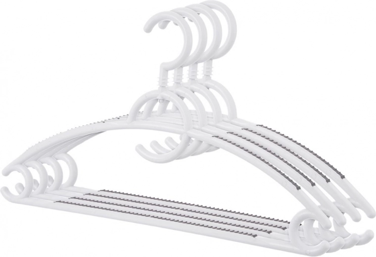Perchas blancas giratorias antideslizantes para ropa, set de 4 uds