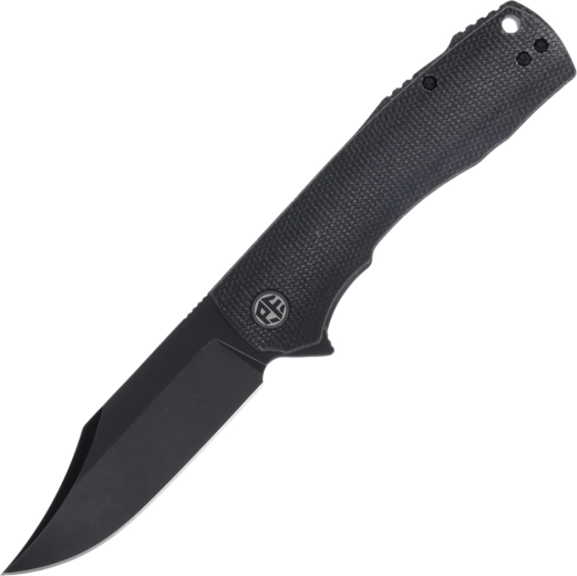 Navaja de bolsillo Petrified Fish Victor PFP03DMW 9,1 cm, Black Stonewash, negro, Micarta