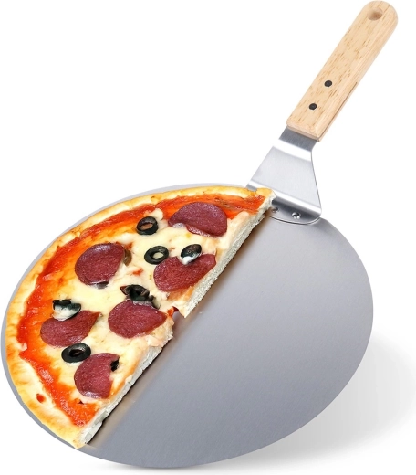 Pala para pizza de acero con mango de madera 48,5 × 30,5 cm VILDE