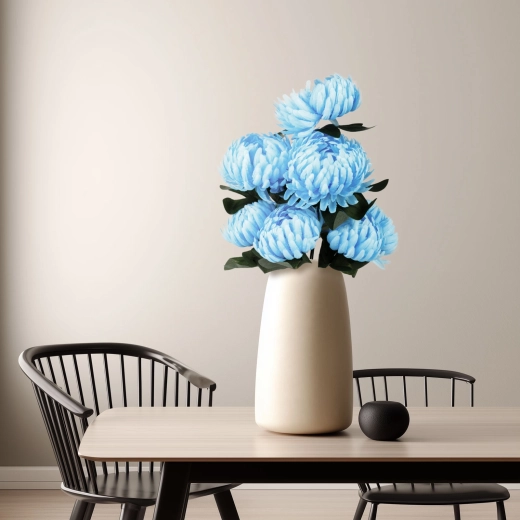 Crisantemo decorativo artificial azul - 1 unidad
