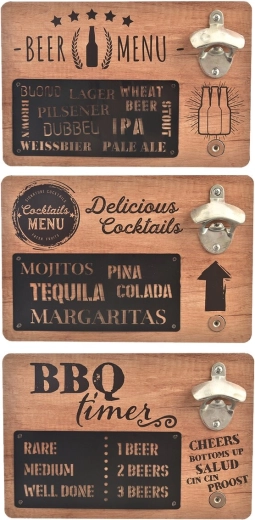 Abridor de botellas de madera, marrón (3 variantes)