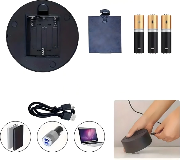 Alimentación por USB y pilas