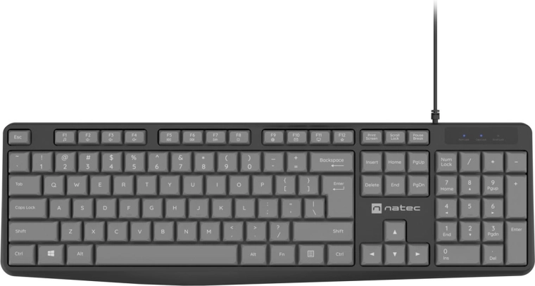 Teclado Natec Nautilus US Slim negro-gris