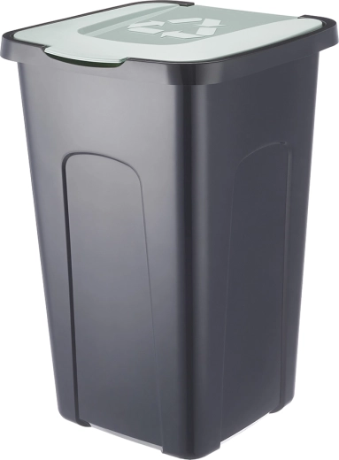 Cubo para residuos clasificados 50 l negro/verde pastel
