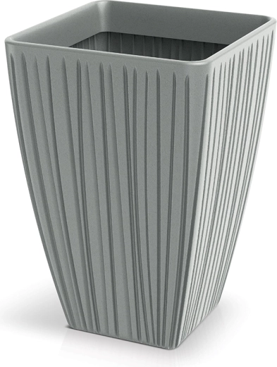 Maceta Fero Square High 40 cm – gris hormigón, maceta cuadrada alta de plástico para plantas