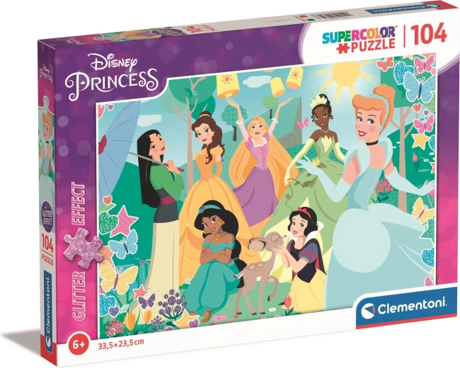 Puzzle brillante Clementoni Disney princesas en el jardín 104 piezas