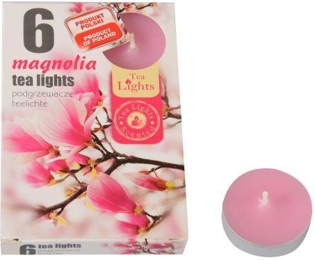 Velas de té perfumadas Magnolia, 6 uds.