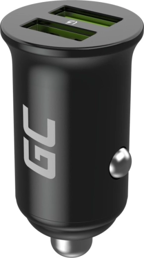 Cargador de coche GREENCELL PowerRide Nano 36W, 2× USB-A, carga rápida Ultra Charge