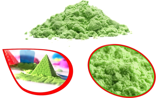 Arena sensorial para niños 1 kg en bolsa – Verde