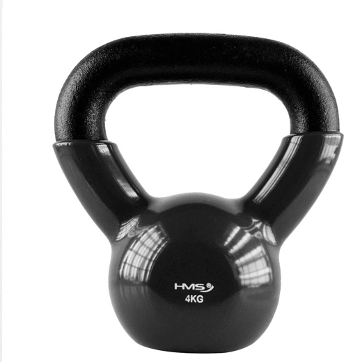 Kettlebell HMS 4 kg con superficie de vinilo, negro