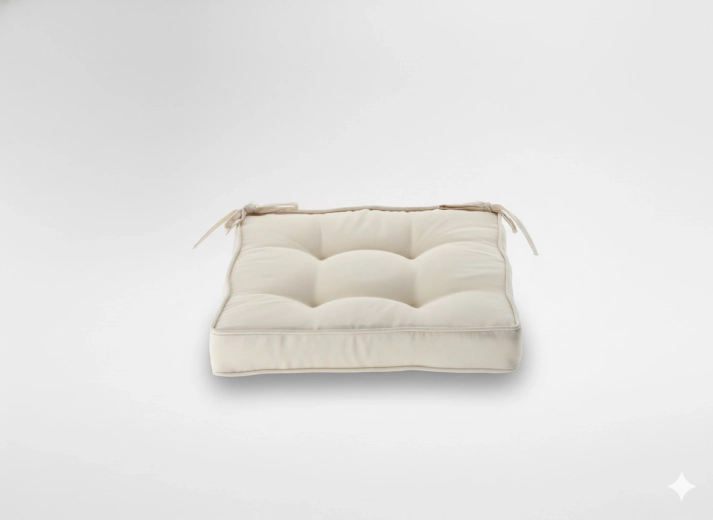 Cojín acolchado para silla 40 × 40 × 6 cm beige
