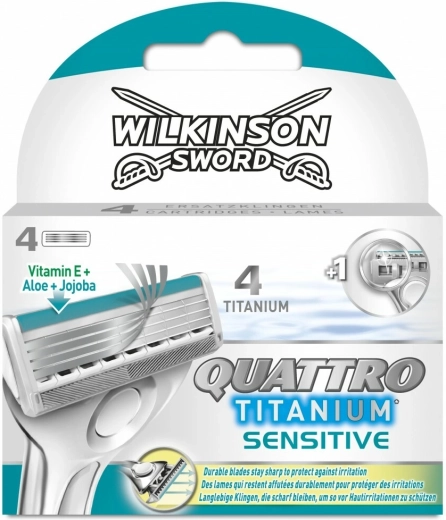 Wilkinson Quattro Titanium Sensitive cabezales de recambio 4 uds.