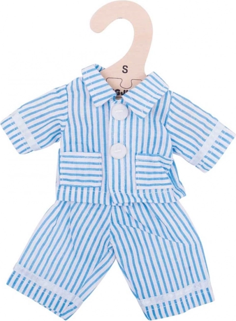 Bigjigs Toys pijama azul para muñeca de 28 cm con perchita