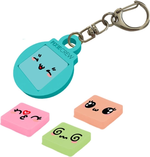 Pixie Crew llavero redondo turquesa con multipíxeles