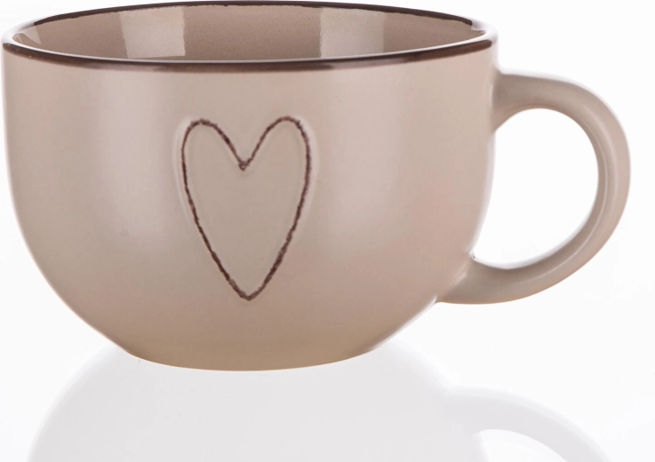 Taza de cerámica Jumbo 730 ml HEART beige