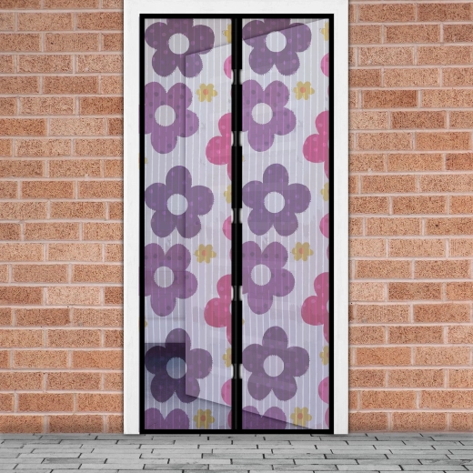 Mosquitera para puertas con estampado floral