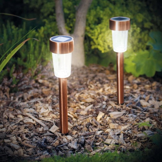 Lámpara de jardín solar LED de color bronce