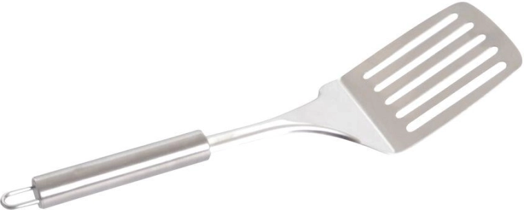Espátula ranurada de acero inoxidable 33,5 cm con ojal para colgar