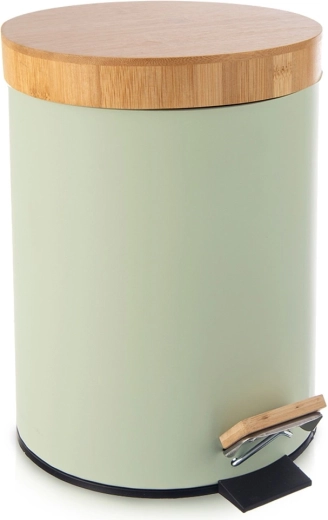 Cubo de basura metálico con pedal Greenish 5 l, verde