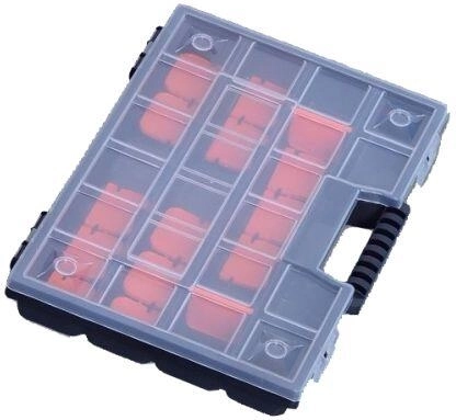 Organizador de plástico NOR 12" 290 × 195 × 35 mm con compartimentos ajustables