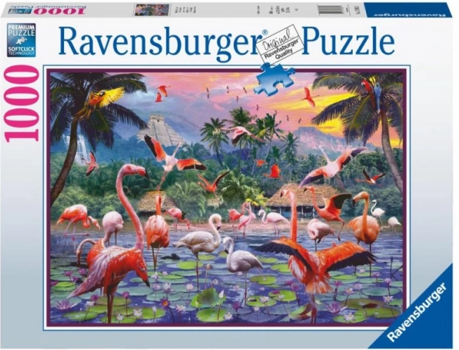 Puzzle Ravensburger Pink Flamingos 1000 piezas