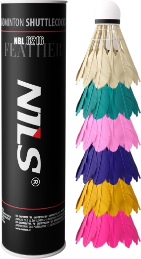 Volantes de bádminton de plumas NILS multicolor 6 uds