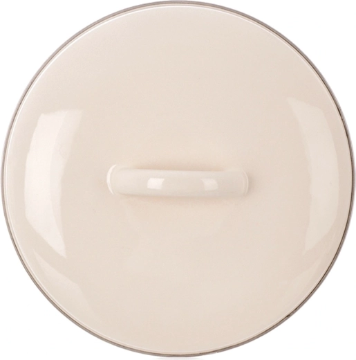Tapa de acero esmaltado color crema 17 cm