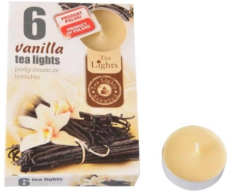 Velas de té aromáticas con fragancia de vainilla y naranja, 6 uds