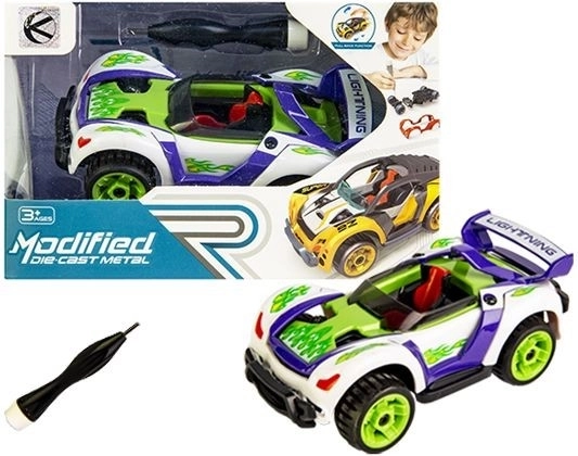 Coche metálico para montar con tracción pullback - 1 pieza