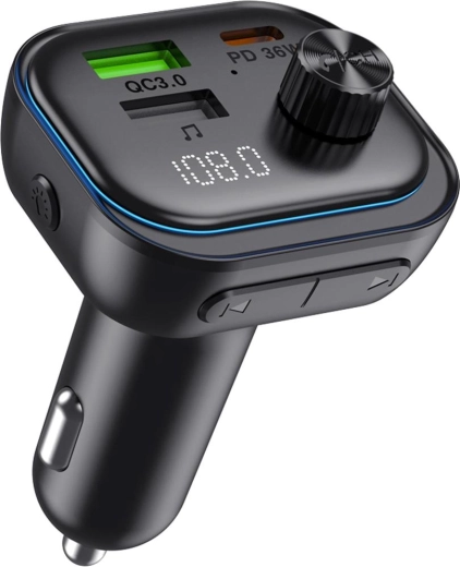 Transmisor FM Bluetooth Sencor para coche con carga rápida PD y QC 3.0