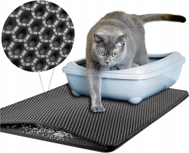Alfombrilla para gatos frente al arenero – gris
