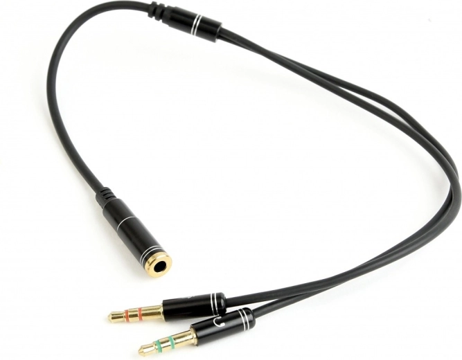 Adaptador de audio de 4 pines a 2× minijack de 3,5 mm, 0,2 m