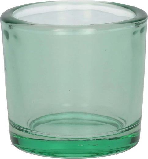 Portavelas para vela de té Espen verde transparente 6,5 × 6 cm