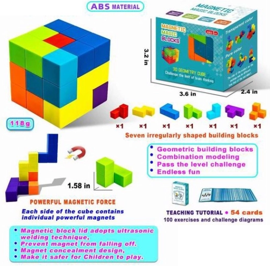 Bloques de construcción magnéticos Magnetic Cubes – set de 7 cubos