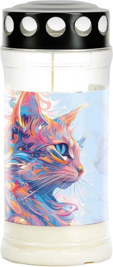 Vela funeraria Provence con motivo de gato – duración 4 días