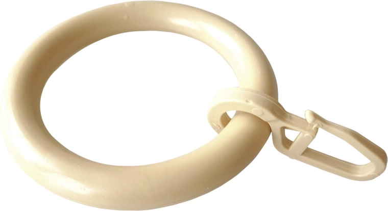 Anillas para cortinas con gancho, beige (10 uds.)