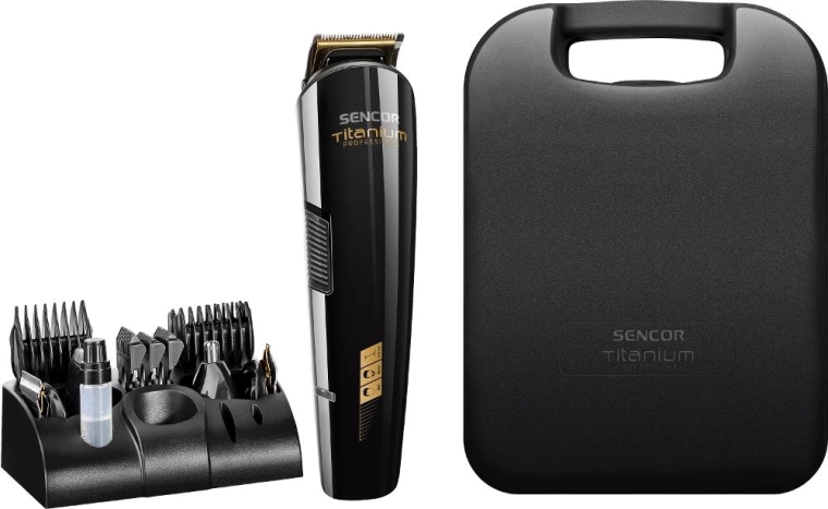 Set profesional de cortapelos y recortadora de barba Sencor Titanium