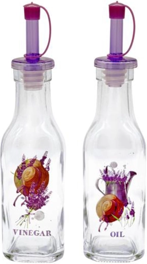 Botellas de vidrio para aceite y vinagre TORO 180 ml – lavanda, 2 uds.