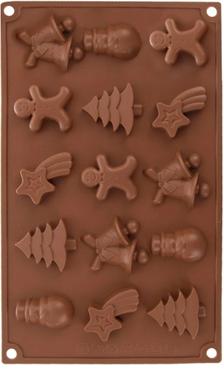 Molde navideño de silicona para galletas y bombones naranja