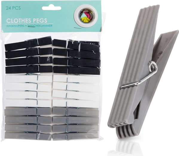 Pinzas de plástico para la ropa Ultra Clean 24 uds