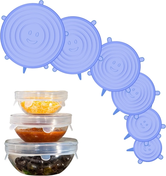 Tapas de silicona elásticas para alimentos – juego de 6 unidades – Juego