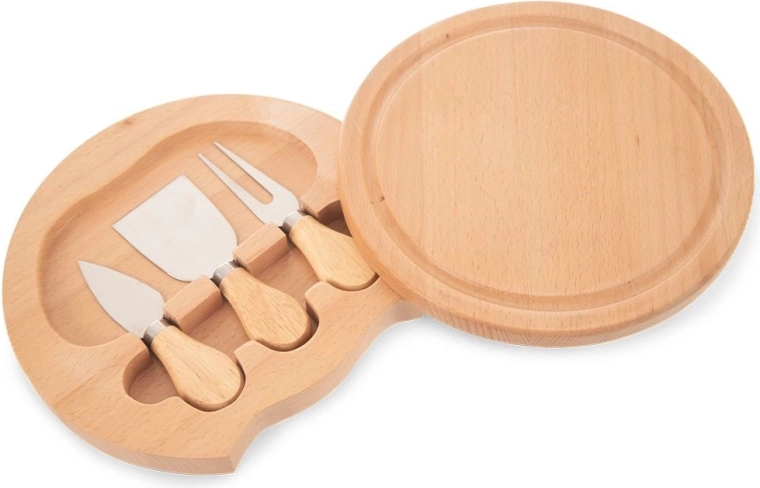 Tabla de quesos de madera plegable con juego de cuchillos 4 uds ORION