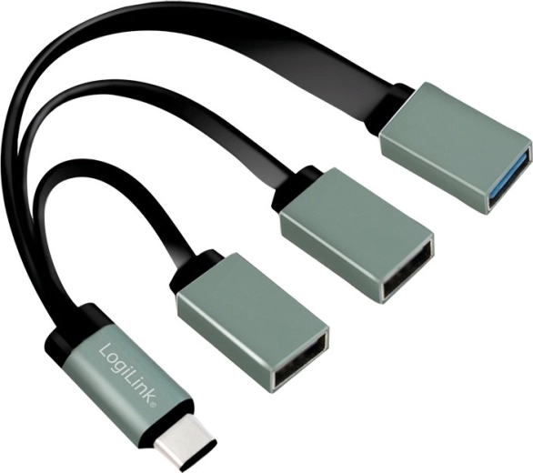 Hub USB-C LogiLink 3.1 con 3× puertos USB-A